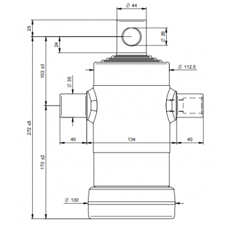 Teleskopski cilinder 4 stopnje 7 ton 590 mm z luknjo 3061F